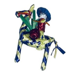 Colorful Woven Horse Figurine